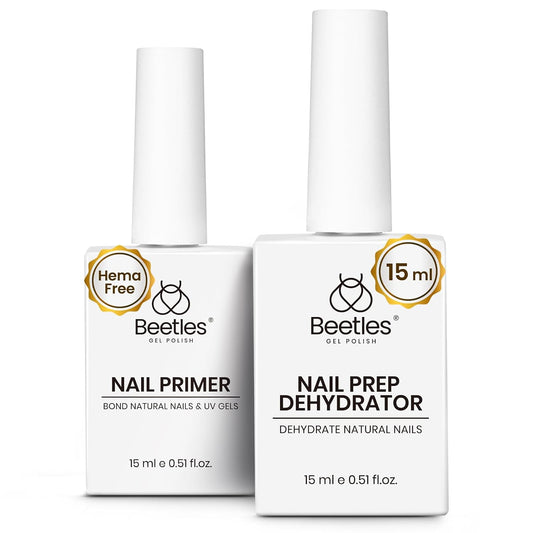 Beetles 15ml Nail Dehydrator and Primer - Acid Free & Hema-Free Natural Prep Dehydrate and Bond Primer for Acrylic Fast Dry Nail Supplies Professional Salons Halloween Set | alldaygood beauty