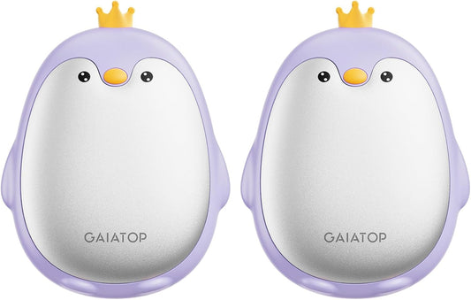 Gaiatop Magnetic Hand Warmers Rechargeable 2 Pack, 3 Settings Pocket-Sized Cute Penguin, Fast Hot Hands Reusable Portable Electric Heater for Camping Hunting Golf, Gifts for Women Men