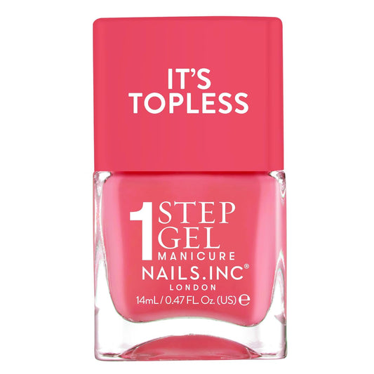 Nails Inc It's Topless Gel-Like Nail Polish, 4-in-1 Base Coat, Treatment, Color & Top Coat, Long Lasting, Strong, Chip Free Nails, Glossy Salon Quality Manicure, Air Dry Nail Polish, Sofia, 0.47 Fl Oz | alldaygood beauty