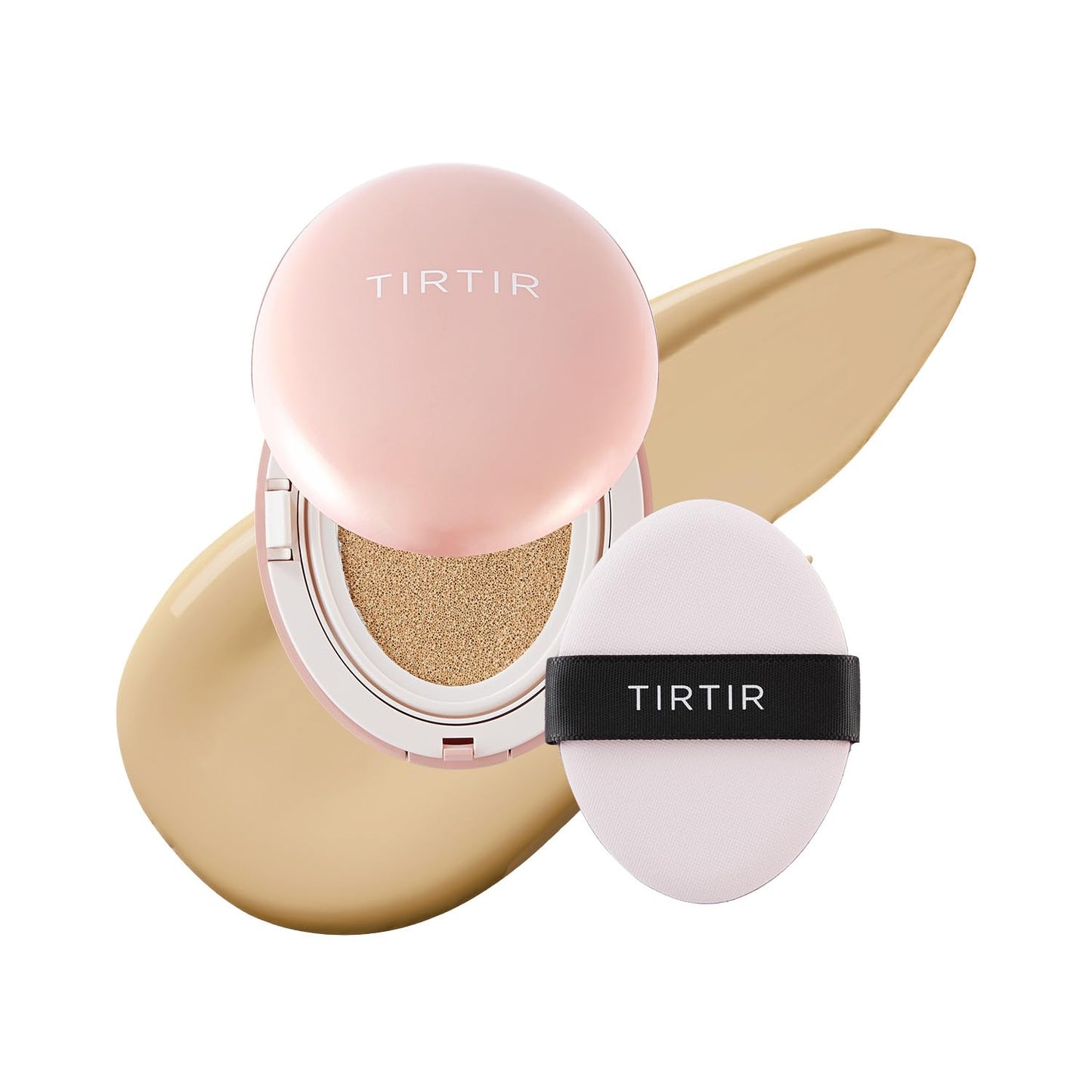 [*Mini Size*] TIRTIR All Cover Pink Cushion | Korean Cushion Foundation, (#24W Soft Beige, 0.15 Fl Oz)