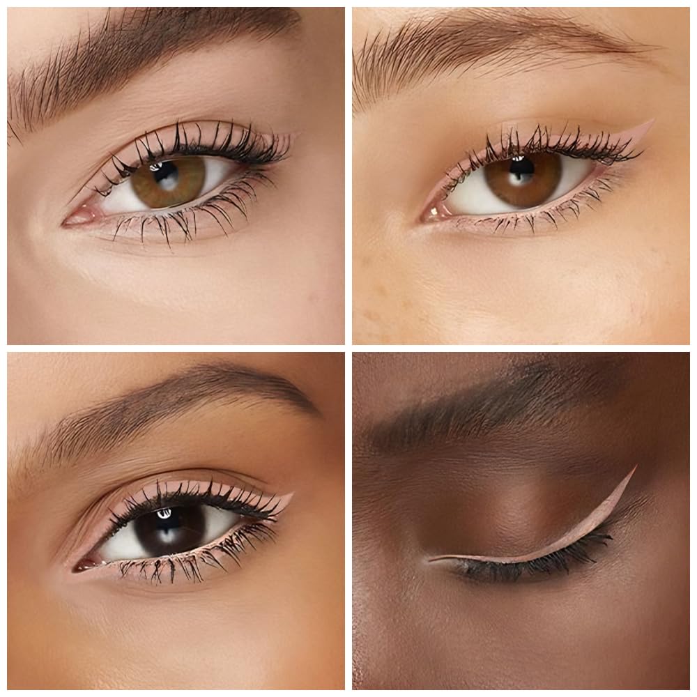 Kaely Bright Nude Gel Eyeliner Pencil, Natural Cream Eye Liner Waterproof Smudge Proof, Matte Waterline Eyeliner Eyeshadow Stick, Brighten Eye Makeup, Vegan & Cruelty-Free, 16