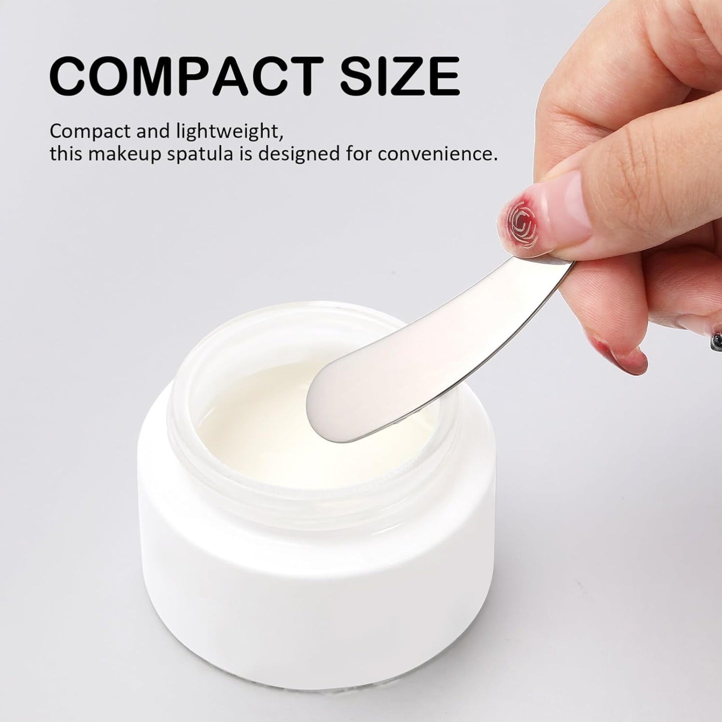 minkissy Makeup Spatula Small Metal Cosmetic Spatula Stainless Steel Handheld Cream Spatula Skincare Accessories for Mixing And Sampling Skin Care Creams, Eye Cream, Essences 2Pcs