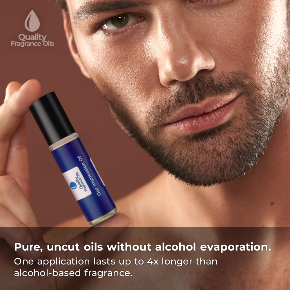 Quality Fragrance Oils' Pour Homme Soir by Bvlgr Impression #221 | Long-Lasting Perfume Oil, Alcohol-Free, Strong Scent, 10ml Roll-On | Affordable Alternative to Designer Fragrances
