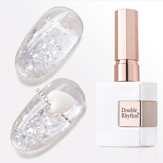 Double Rhythm 0.5Oz Glitter Gel Polish Shimmer Reflective Color for Nail Art Salon DIY Soak Off 15ml Nail Lamp Gel Polish at Home (Clear Silver-B1162) | alldaygood beauty