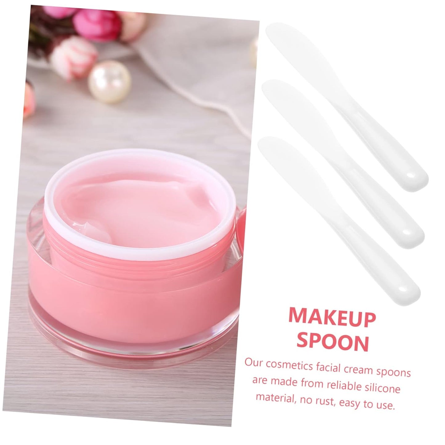 Beaupretty 10pcs Tool Stick White Makeup Silicone Makeup Spatula Mini Silicone Spatula Silicone Stirring Tools Spatulas Cosmetic Long Spatula Barber Film Stick Face