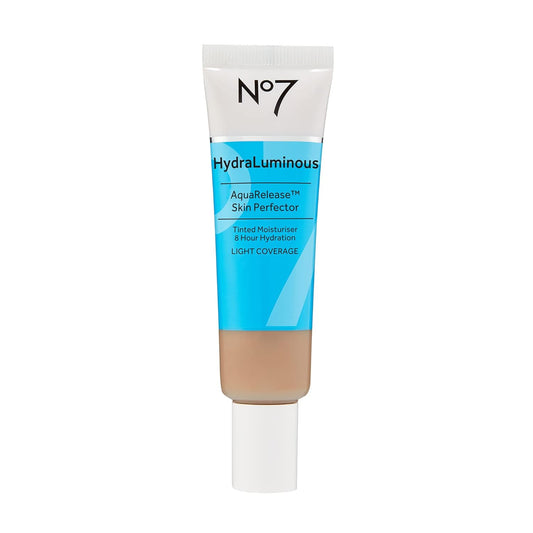 No7 HydraLuminous AquaRelease Skin Perfector - Medium - Hydrating Tinted Moisturizer & Foundation for Face - Ceramides & Vitamin B5 for Long Lasting Skin Hydration (30 ml)