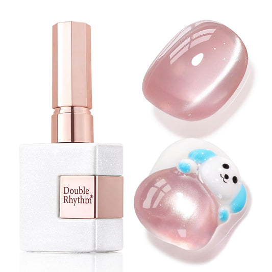 Double Rhythm Jelly Glass Cat Eye Gel Polish with Magnet 15ML Holographic Glitter Shimmer Translucent Sheer Color Magnetic Nail Polish Salon DIY at Home (Jelly Pale Purple-MC1100) | alldaygood beauty