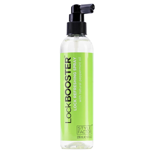 Style Factor LockBOOSTER Lock Refreshing Spray – Hydrating & Cooling Mist for Braids, Locs & Twists – Alcohol-Free Formula with Peppermint –Refresh Hair & Scalp 8 oz | alldaygood beauty