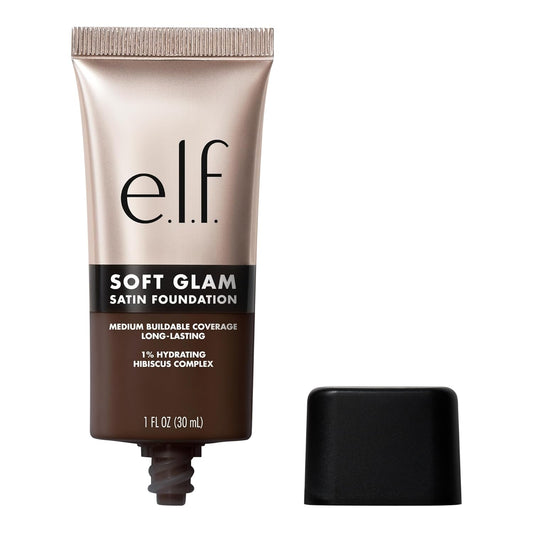 e.l.f. Soft Glam Foundation, Medium Coverage, Long-Lasting & Buildable Foundation For A Smooth, Satin Finish, Vegan & Cruelty-Free, 64 Rich Neutral | alldaygood beauty
