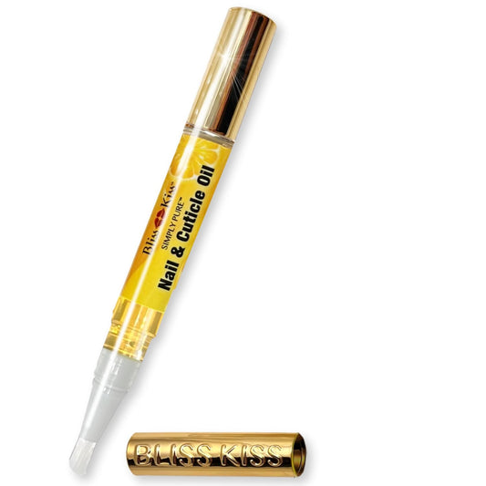 Bliss Kiss | 1 Crisp Fragrance | Nail Oil Cuticle Pen w/Vitamin E & Jojoba⏤Nail Strengthener Nail Growth Serum for Brittle Peeling Breaking Thin Nails | alldaygood beauty