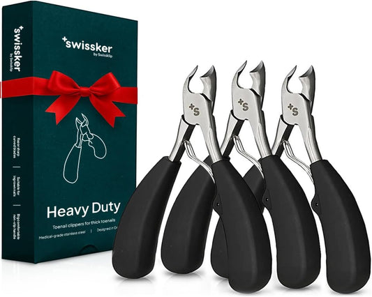 Swissklip Toenail Clippers I Heavy Duty Toe Nail Clippers I Toenail Clippers for Thick Nails I Toenail Scissors I Heavy Duty Nail Clippers for Thick Nail (Pack of 3) | alldaygood beauty