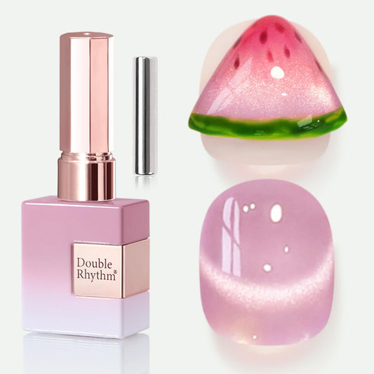 Double Rhythm 0.5 OZ Cat Eye Gel Polish with Magnet 15ML Holographic Glitter Shimmer Translucent Jelly Color Magnetic Nail Polish Salon DIY at Home (Light Purple-MC1209) | alldaygood beauty