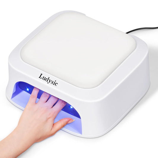 UV LED Nail Lamp with Hand Pillow,48W UV Light for Gel Nails Nail Dryer with Smart Sensor, LCD Display Fast Curing Gel Nail Polish Nail Art Tools Manicure(White) | alldaygood beauty