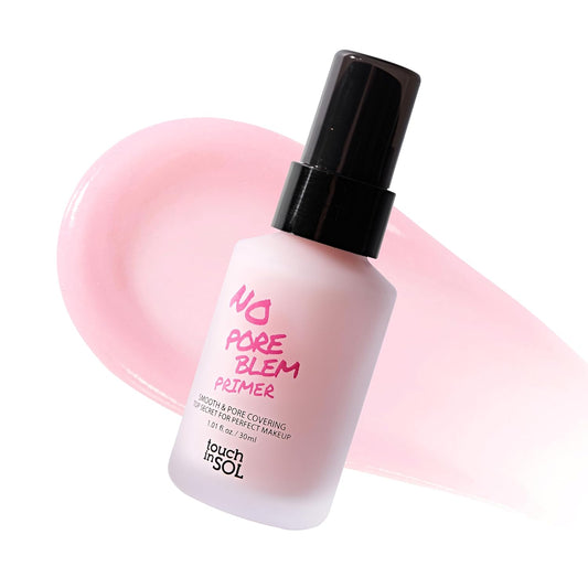 TOUCH IN SOL No Poreblem Primer – Pore Primer for Korean Makeup, Mattifying Primer for Oily Skin, Pore Eraser for Large Pores, Blurring Finish from K Beauty (1.01 fl.oz/30ml) | alldaygood beauty