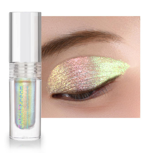 CHARMACY Multichrome Glitter Liquid Eyeshadow, Chameleon Shifting Color, Holographic Metallic Eyeshadow, Long-Lasting Wear, Vegan Eye Topper for Party, Daily Makeup #05 | alldaygood beauty