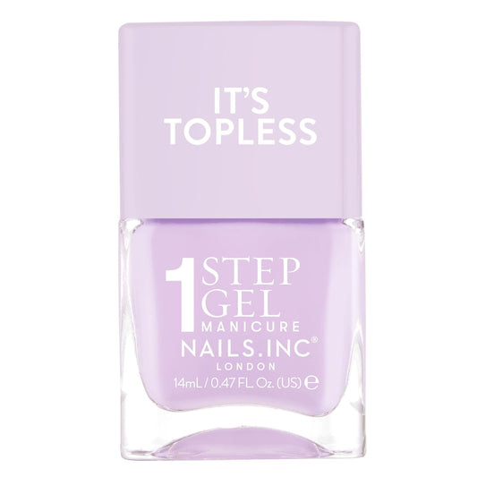 Nails Inc It's Topless Gel-Like Nail Polish, 4-in-1 Base Coat, Treatment, Color & Top Coat, Long Lasting, Strong, Chip Free Nails, Glossy Salon Quality Manicure, Air Dry, Hailey, 0.47 Fl Oz | alldaygood beauty
