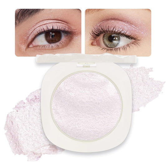 Light Pink Cream Glitter Shimmer Metallic Eyeshadow Palette Makeup, Natural Single Mini Instant Holographic Eyeshadow For Women, Sombras Crema Para Ojos, Talc, Paraben & Cruelty Free | alldaygood beauty