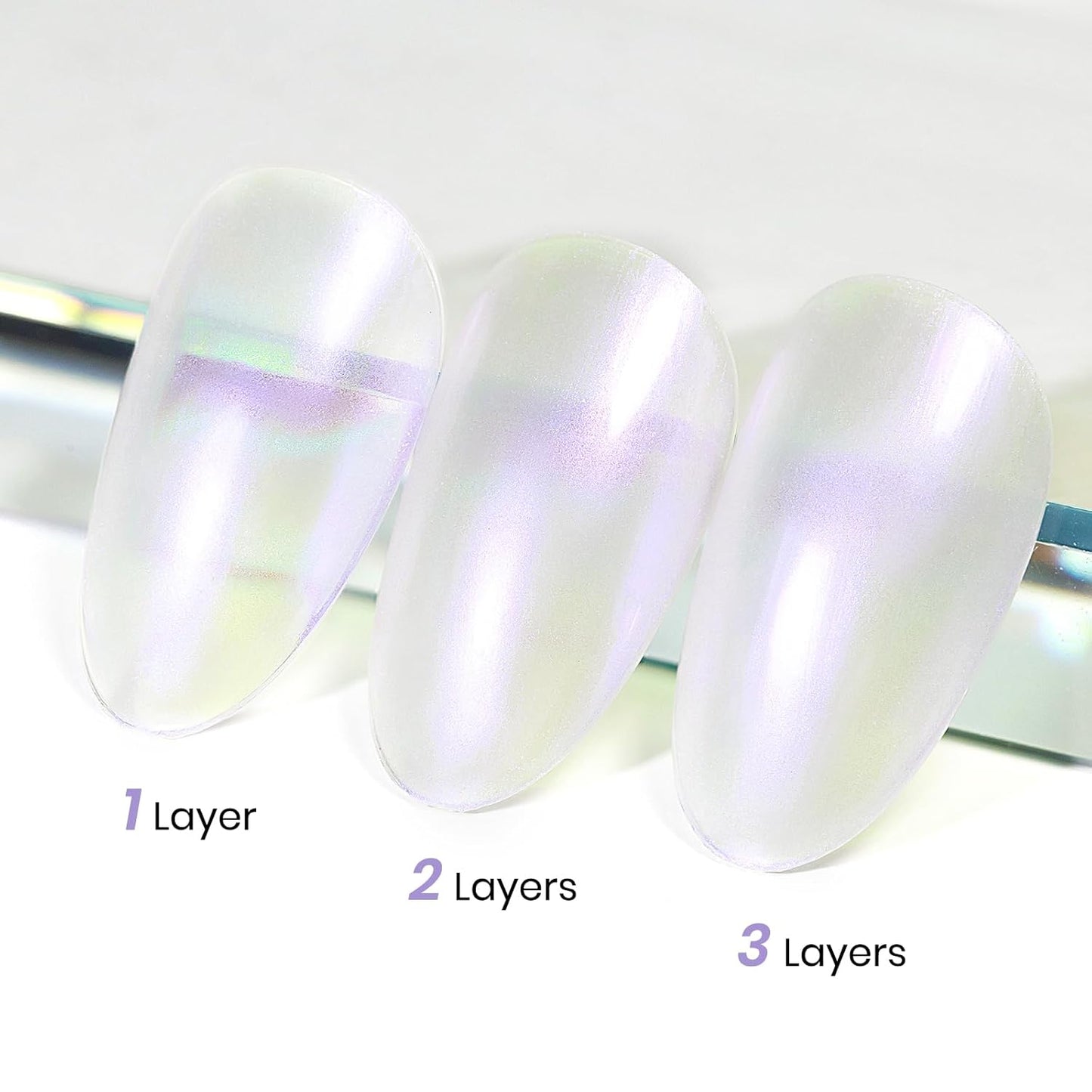 MIZHSE Quick Dry Mermaid Pearl Nail Polish, Purple Aurora Effect Nail Polish 15Ml, Fingernail and Toenail Polish Glossy Long Lasting Home DIY Nail Art Gift