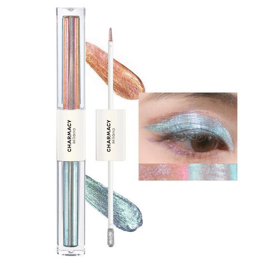 CHARMACY 2 in 1 Starlit Duochrome Liquid Eyeshadow, Glitter Sparkle Colorful Liquid Eyeliner, Quick Drying, High Pigmented, Long lasting Holographic Glitter Multichrome Eye Makeup #05 | alldaygood beauty