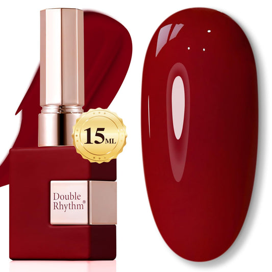 Double Rhythm Translucent Gel Polish Sheer Neutral Natural Light Milky Same Color Same Bottle 15ML Jelly UV Nail Polish Nail Art DIY at Home (Pale Burgundy-A1486) | alldaygood beauty