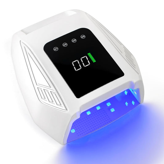 Cordless UV LED Nail Lamp, 96W Rechargeable Wireless Nail Lamp Nail Dryer Gel Polish UV Nail Light with 4 Timer Setting, Professional Quick Dry Nail Curing Lamp with Display Auto Sensor | alldaygood beauty