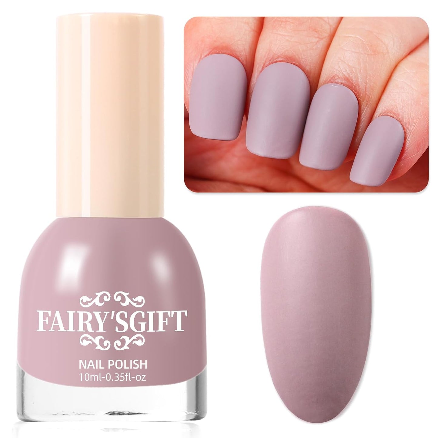 Matte Nail Polish Quick Dry Nail Lacquer for Nail Art Varnish, Mist Effect Matte Finish Velvet Nail Polish, 0.35 fl oz (Soft Brown-01, 10 ML)