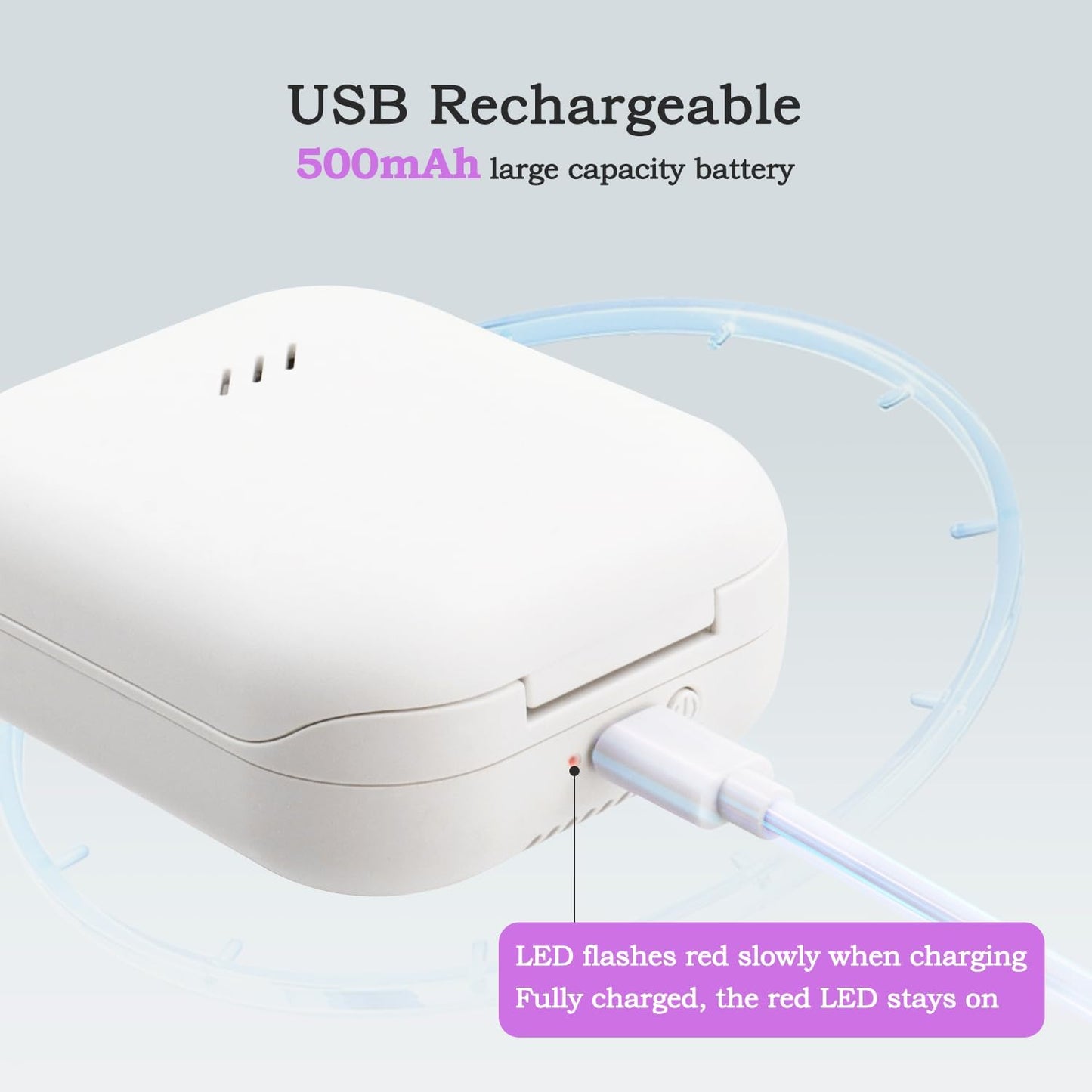 Toothbrush Holder, Toothbrush Cleaner Case, Portable USB Charging Toothbrush Cover with U V-C Light, Travel Toothbrush Holder (White-Double)