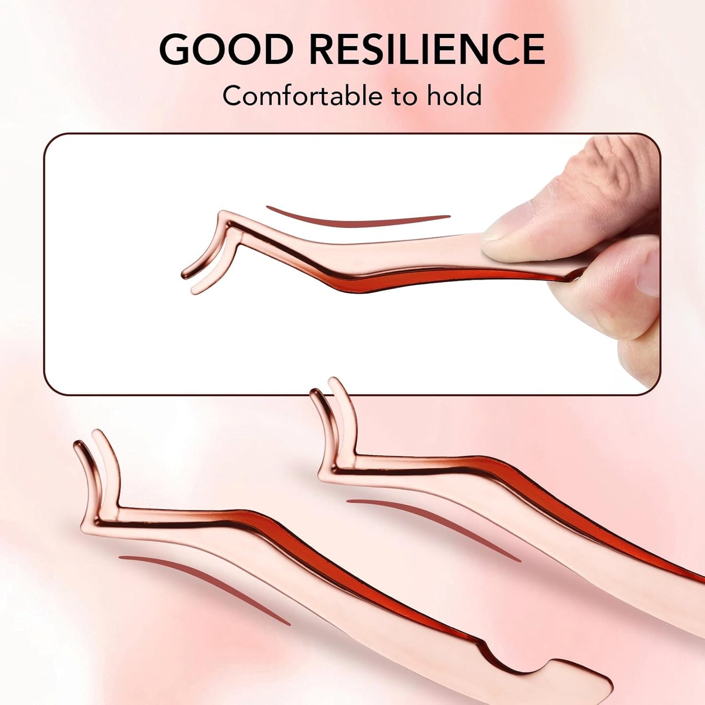 GOLLEE Eyelash Applicator Tool DIY Cluster Lash Tweezers Curved Eyelash Tweezers for Easy Lash Application and Removal, DIY Lash Applicator Tweezer Eyelash Clamper For Strip Lashes Clusters Lash