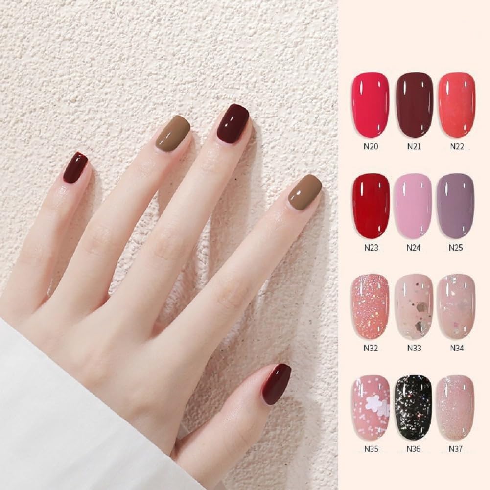 Nail Polish set - Nail Lacquer Quick Dry, Full Size, Vibrant, Colorful, Trendy, Glitter, Glossy, Metallic, Matte Nail Art Nail Shades (N19 Orange-red, 52g)