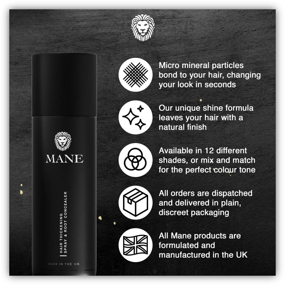 Hair Thickening Fiber Spray by Mane (100ml, Medium Brown)