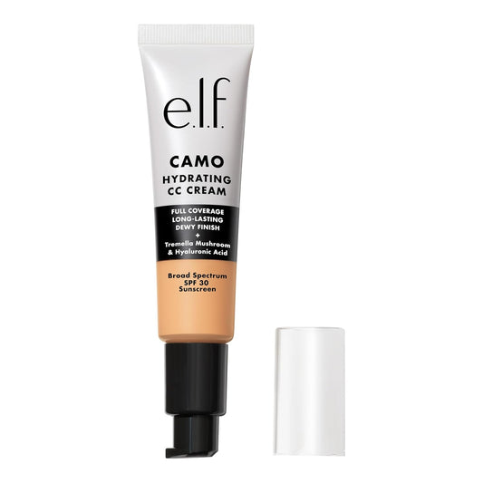 e.l.f. Hydrating Camo CC Cream, SPF 30, Color Correcting Full Coverage Foundation For A Dewy Finish, Vegan & Cruelty-Free, Light 250 W | alldaygood beauty