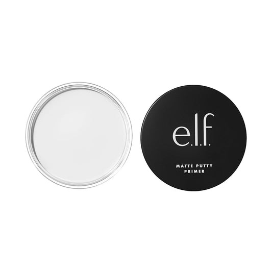 e.l.f. Matte Putty Primer, Skin Perfecting, Lightweight, Oil-free formula, Mattifies, Absorbs Excess Oil, Fills in Pores and Fine Lines, Soft, Matte Finish, All-Day Wear, 0.74 Oz | alldaygood beauty