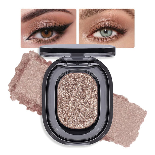 Eye shadow low saturation delicate long-lasting eye shadow palette, Monochrome Glittler Eyeshadow, pressed glitter eyeshadow, Glittle Pressed Powder Single Vegan Eyeshadow, (03 Glittle Gold) | alldaygood beauty