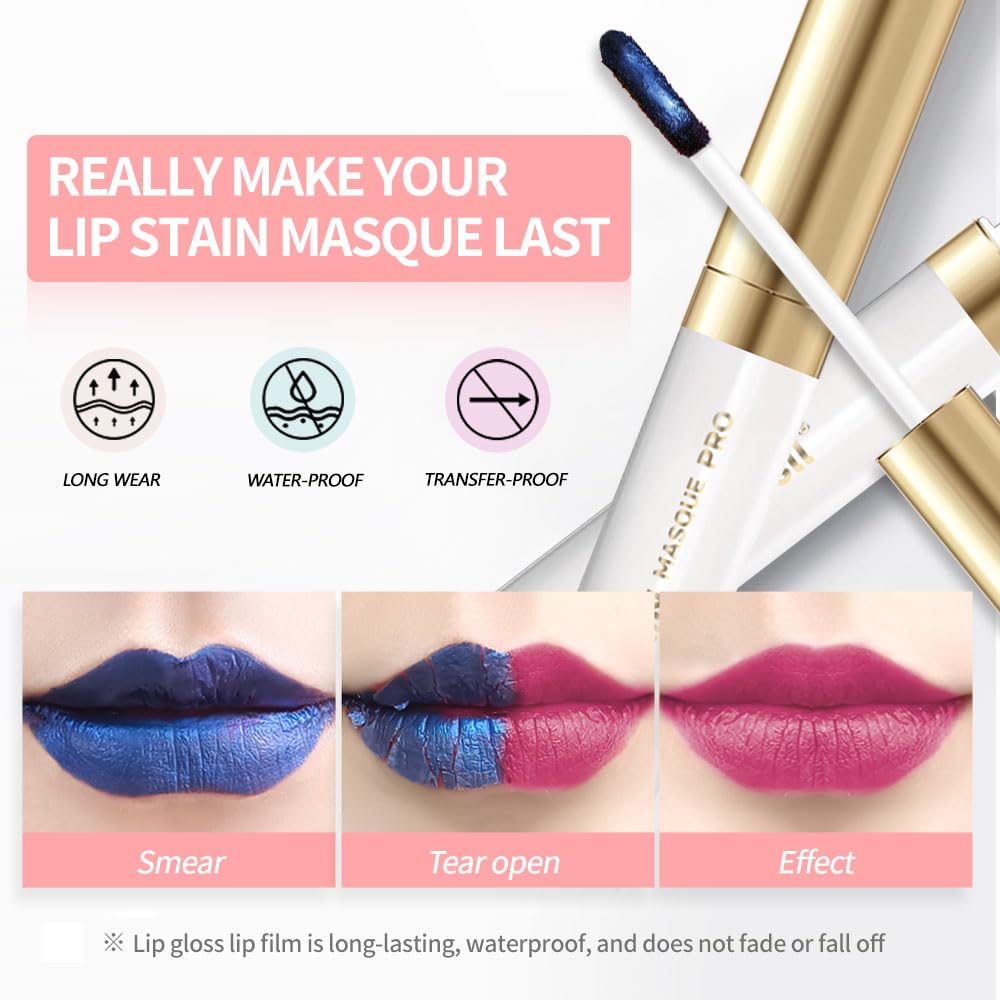 Lip Stain Peel Off – Long Lasting Waterproof Lip Tint, Smudge Proof Transfer Resistant Lip Stains Tattoo,High Pigment Matte Lip Color, Kiss Proof Peel Off Lip Stain Masque,All-Day Stay Lip Makeup 08#