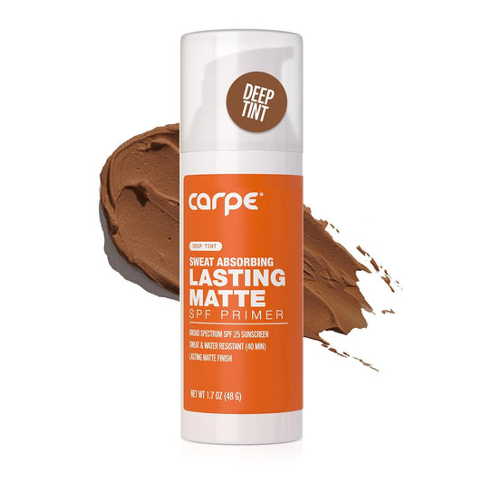 Carpe Primer Face Makeup Base ~New~ Zinc Mineral Sunscreen Face SPF 25 (Deep Tint Primer) Lasting Matte Primer For Oily Skin And Tinted Sunscreen | alldaygood beauty