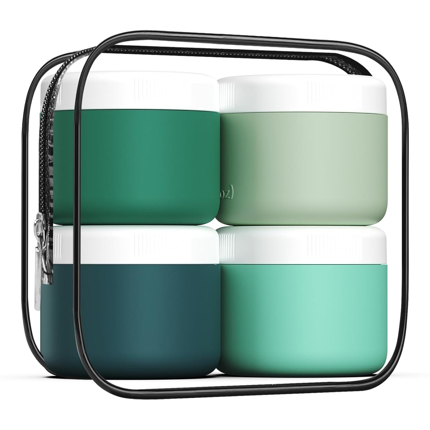 Travel Containers for Toiletries, Silicone Cream Jars BPA-Free, Leak-proof 3oz Travel Size Containers, Portable Size Silicone Jars with Lid for Cosmetic Face Hand Body Cream (4 Pack)