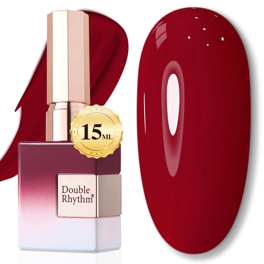 Double Rhythm Translucent Gel Polish Sheer Neutral Natural Light Milky Same Color Same Bottle 15ML Jelly Nail Polish Nail Art DIY at Home (Jelly Burgundy-A1400) | alldaygood beauty