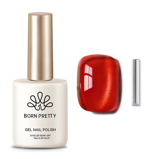 Born Pretty Cat Magnetic Eye Gel Nail Polish,Red Jelly Glass Magnetic Gel Polish, Artisan Glitter Soak Off Nail Art Salon Manicure Home Gift 15ml | alldaygood beauty