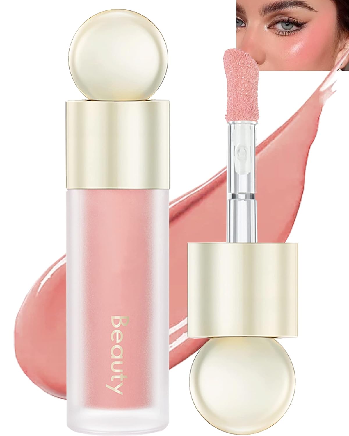 Velvet Liquid Blush Wand, Creme Blush Makeup Stick,Blush Beauty Makeup Dual Use for Cheeks & Lips, Long-Wearing,Dewy Finish,Skin Tint Blush, Contour Blush Wand,Thanksigiving Gift for Women-01