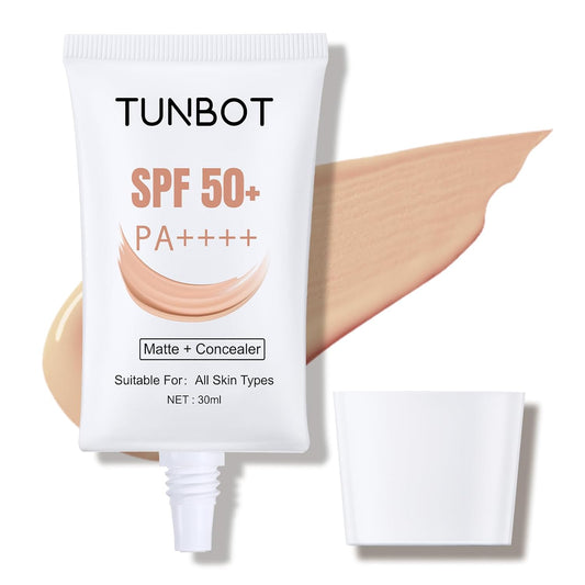 TUNBOT Liquid Makeup Foundation with SPF 50, Makeup to Cover Facial Imperfections, Unscented Foundation for All Skin Types (30ml) | alldaygood beauty