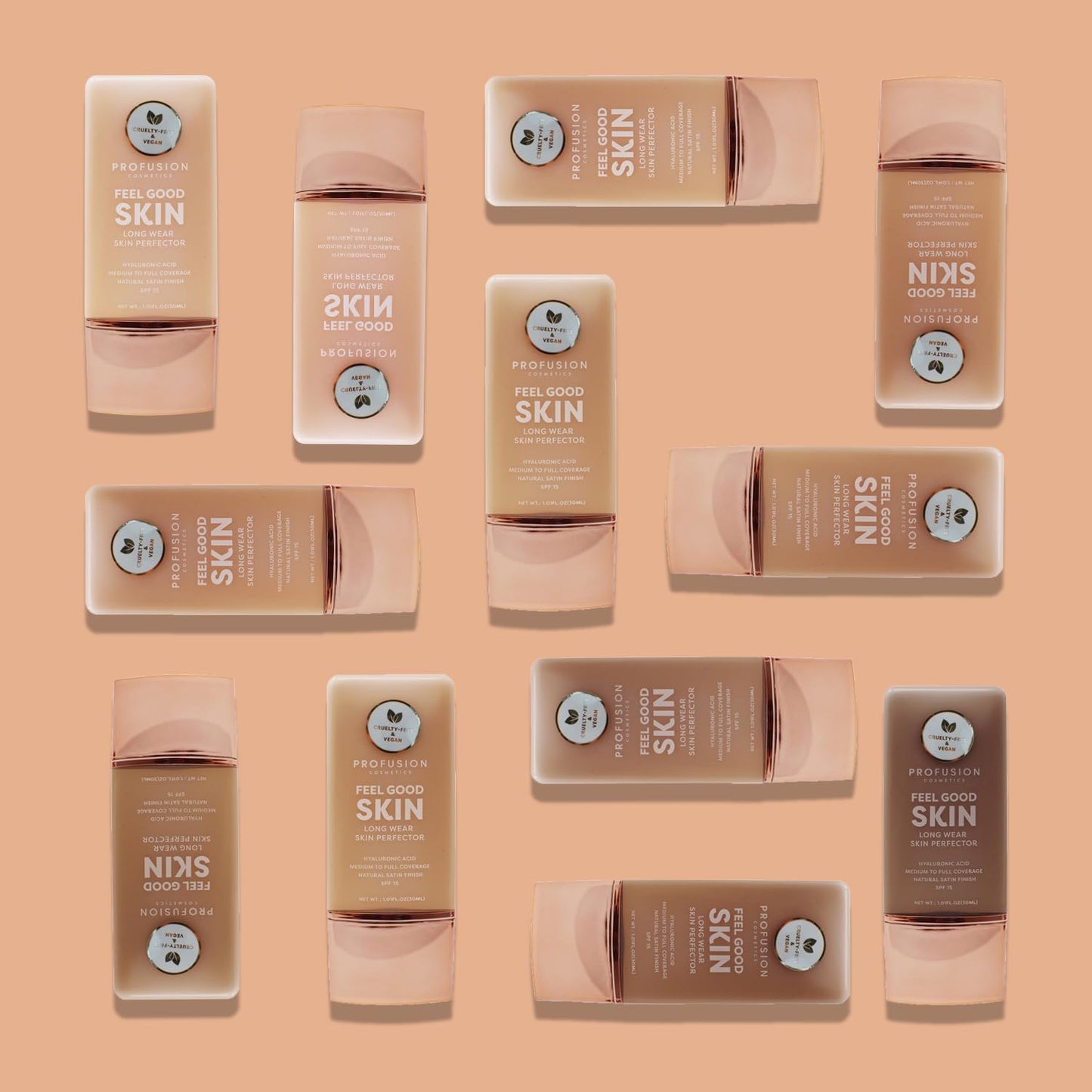 Profusion Cosmetics Lightweight Liquid Foundation for a Flawless and Elegant Radiance, Breathable Makeup for Improves Uneven Skin Tone, Cruelty-Free - Deep 3