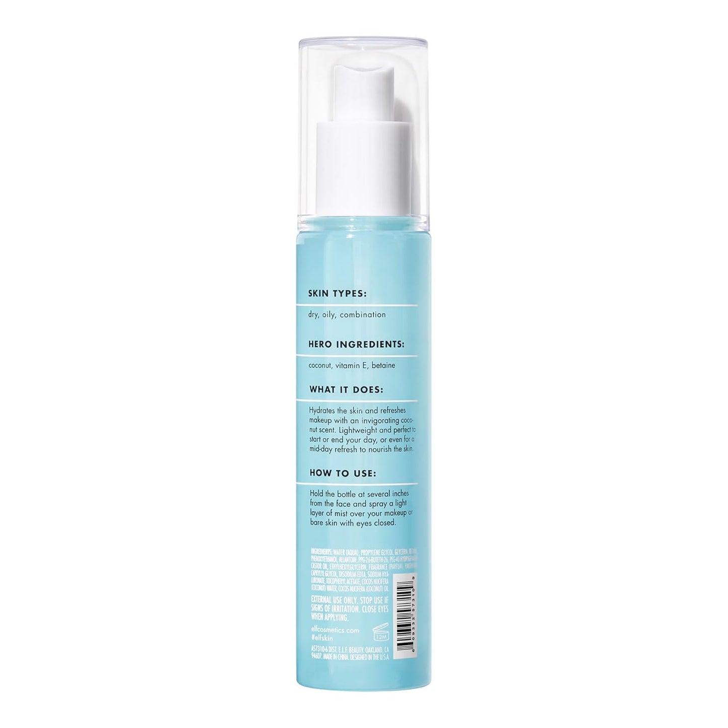 e.l.f. SKIN Holy Hydration! Hydrating Coconut Mist, Refreshes, Soothes & Invigorates Skin, Tropical Scent, 2.7 Fl Oz (Pack of 1)