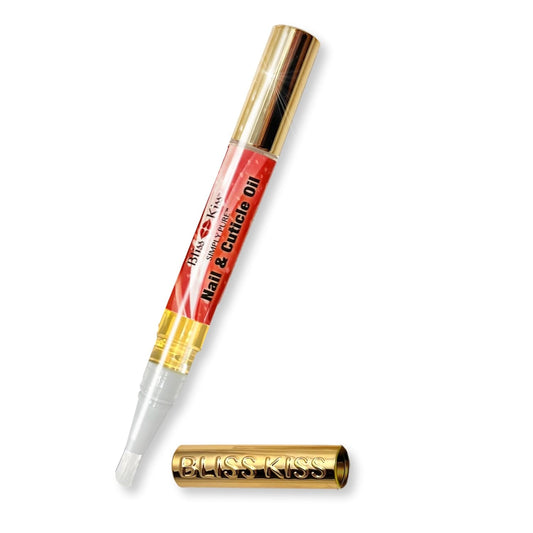 Bliss Kiss | 1 Candy Cane Fragrance | Nail Oil Cuticle Pen w/Vitamin E & Jojoba⏤Nail Strengthener Nail Growth Serum for Brittle Peeling Breaking Thin Nails | alldaygood beauty