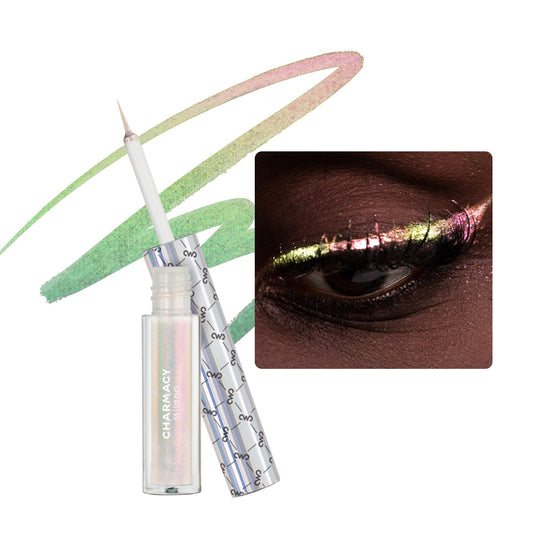 CHARMACY Multichrome Liquid Eyeliner, Glitter Chameleon Liquid Eyeshadow Eyeliner Makeup,High Pigmented with Waterproof &Smudge Proof Formula,Longwearing,Ultra-Fine Tip,PALE PINK YELLOW 908 | alldaygood beauty
