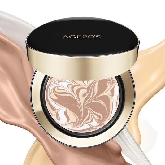 AGE20'S Signature Essence Pact SPF 50+ | Pack of 1 | 23W BEIGE | Cream Foundation, Dewy Finish, Natural Coverage | Korean Cushion Foundation | alldaygood beauty