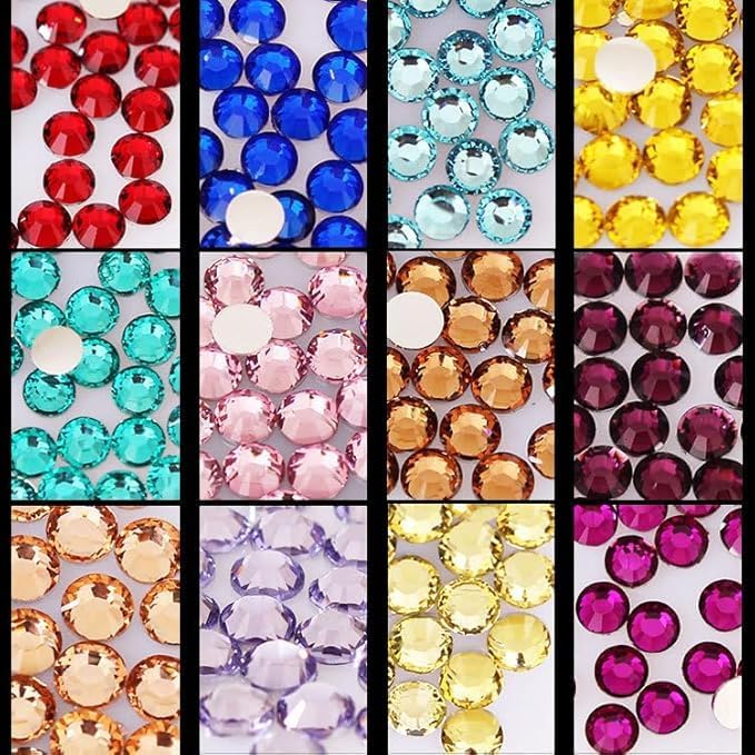 Pink and Red Rhinestones with Glue(S8-S30) for Bedazzling,2mm-6mm Non-Hotfix Flatback Nail Gems Beads with B7000, Resin Nail GemsStones Diamond Kit for Bedazzle Crafting, Nails DIY Art Decoration