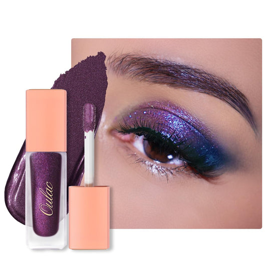 Oulac Liquid Glitter Eyeshadow - Metallic Purple Liquid Eyeliner - Non-Creasing, Lightweight, Moisturizing Formula - Easy to Remove - Vegan & Cruelty-Free (26) | alldaygood beauty