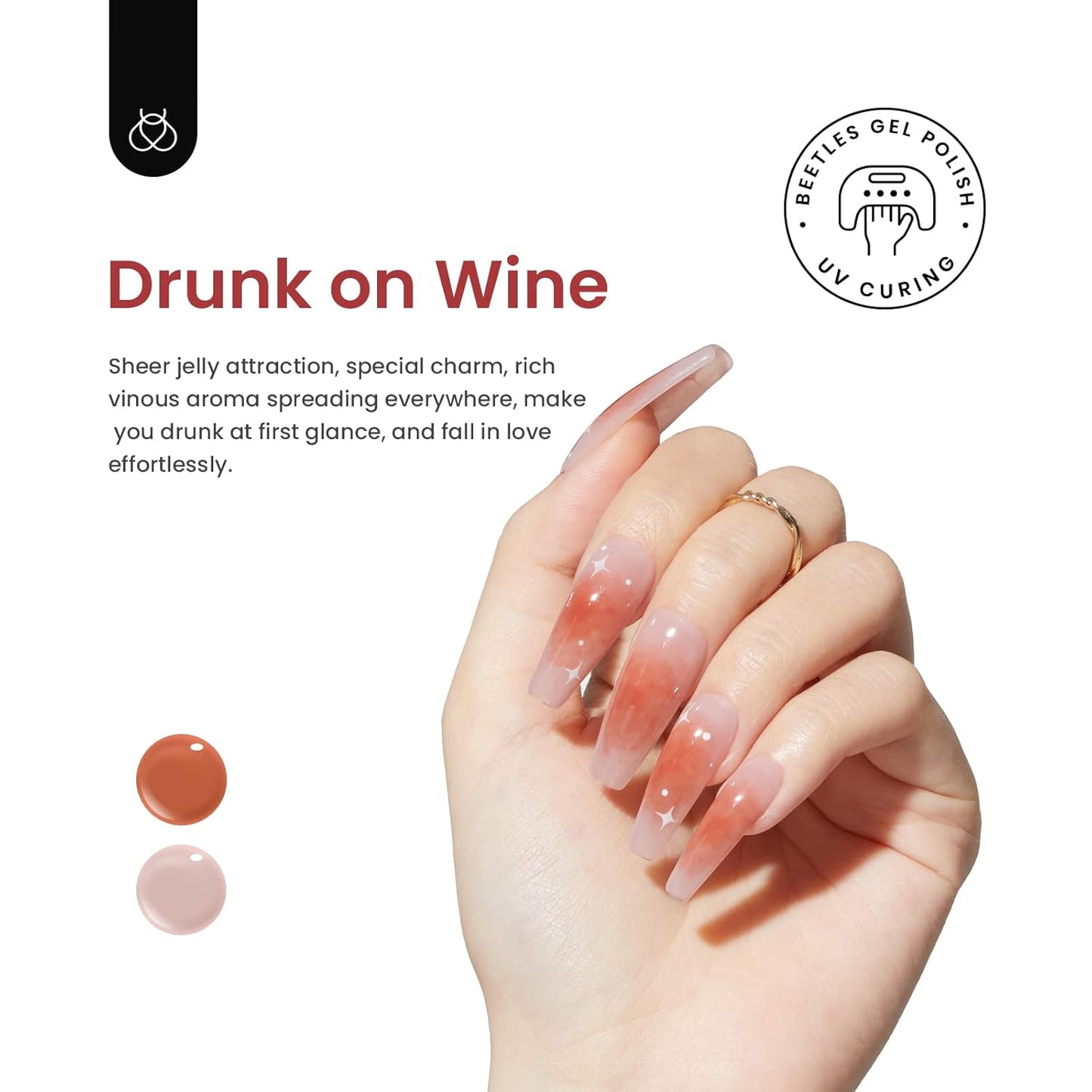 Beetles Jelly Gel Nail Polish Set, 6 Colors Nude Sheer Natural Pink Red Brown Gel Nail Polish Kit for DIY Nail Art Salon Home Gift For Women Girls