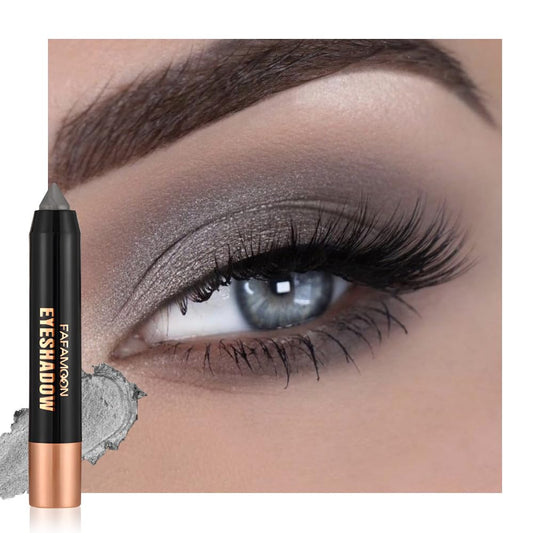 Monochrome Cream Glitter-Shimmer Eye Shadow Stick Palette makeup | 2-in-1 Eyeshadow & Eyeliner Pencil for Women | Waterproof, Vegan & Cruelty-Free | Sombras Para Ojos | 07 Shimmer Somke Grey | alldaygood beauty