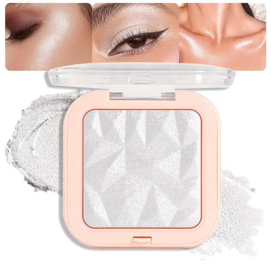 evpct Pearl White Silver Face Highlighter Makeup Shimmer Glitter Diamond Sparkly Highlighters Makeup Palette Powder for Face Body Cheek Skin iluminadores iluminador de jos maquillaje luminizers E01 | alldaygood beauty